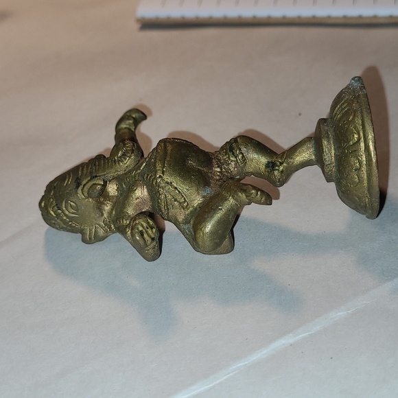 Antique Bronze Ganesh Indian Elephant ๐ God Figurine - Picture 2 of 12